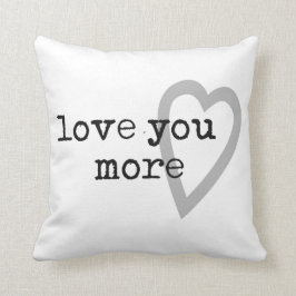 Coussin vous aimez plus moderne noir blanc gris coeur