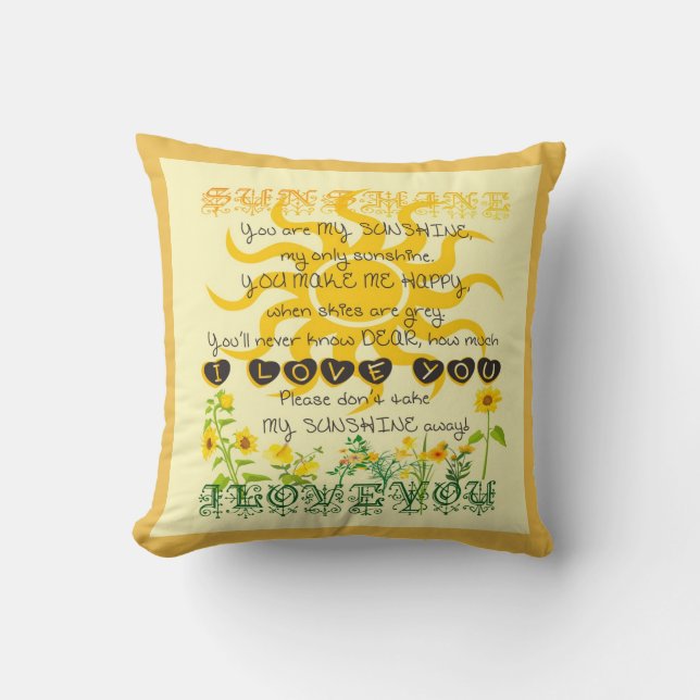 Coussin Vous êtes mon soleil (Recto)