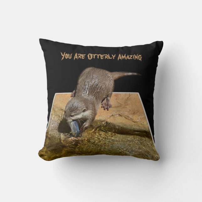 Coussin Vous Êtes Totalement Extraordinaire, Logo Otter, C (Recto)