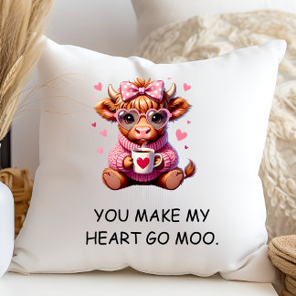 Coussin Vous faites battre mon cœur comme un vache drôle d