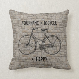 Coussin Vous plus la bicyclette égale les briques antiques
