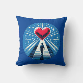 Coussin Voyage au coeur - Design d'art pixel émotionnel