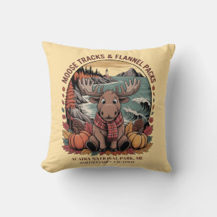 Coussin Voyage en famille pour l'orignal d'automne mignon