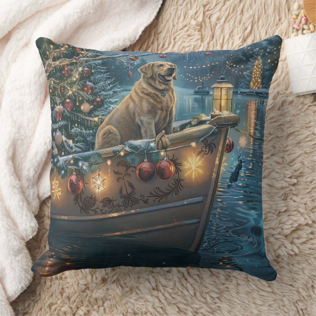Coussin Voyage festif de Noël au Labrador (Couverture)