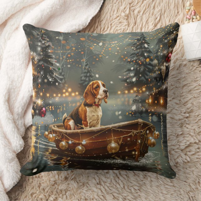 Coussin Voyage festif de Noël beagle (Couverture)