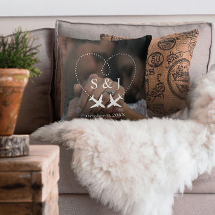 Coussin Voyage Mariage Avion Cœur Date À Sauvegarder Photo