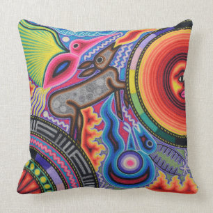 Coussin Voyage tribal maya mexicain de Boho d'art d'Oaxaca