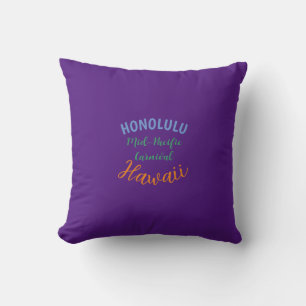 Coussin Voyage Vintage Hawaïen Honolulu Mid-Pacific