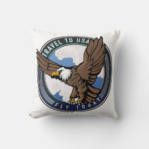 Coussin Voyager aux États-Unis Logo Fly aujourd'hui