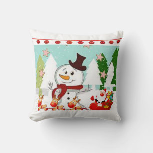 Coussin Voyageur de neige de Noël