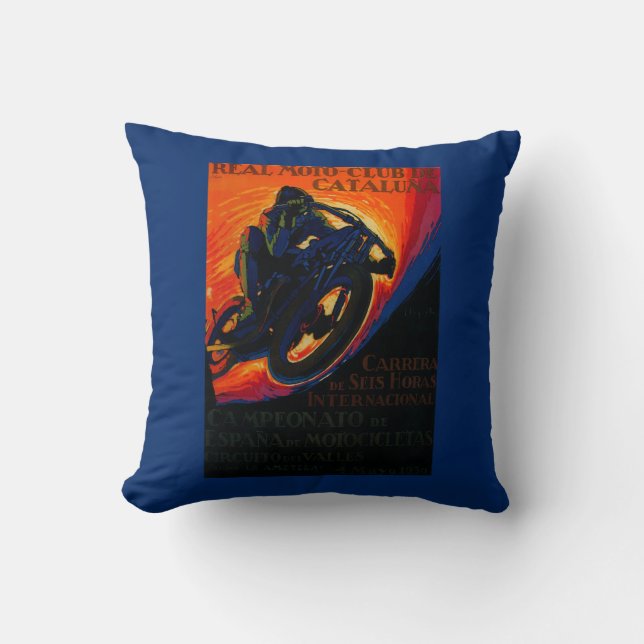 Coussin Vrai cru PosterEurope de club de Moto (Recto)