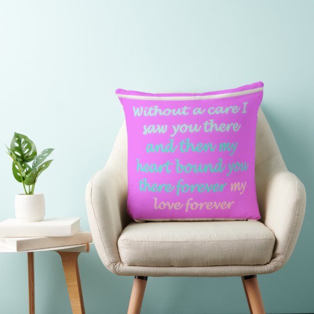 Coussin Vrai romance poème motif rose (Chaise)