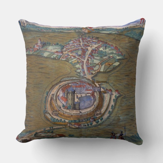 Coussin Vue de l'endroit de Louis le grand, avec un de t (Recto)