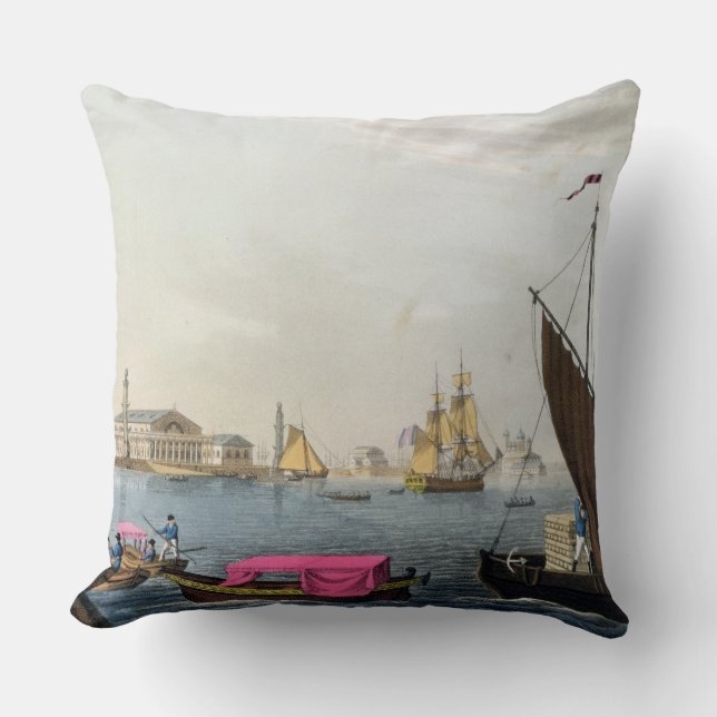 Coussin Vue du Neva, du port et de l'échange à (Recto)