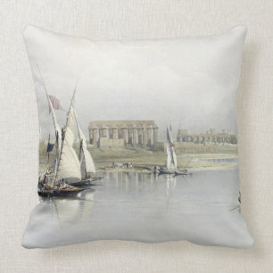 Coussin Vue générale des ruines de Louxor du Nil,