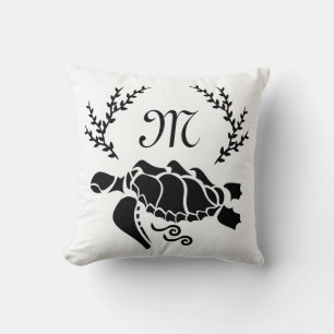 Coussin Vue latérale de la silhouette de la tortue noire