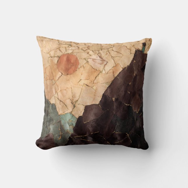 Coussin Vue Montagne Abstraite (Recto)