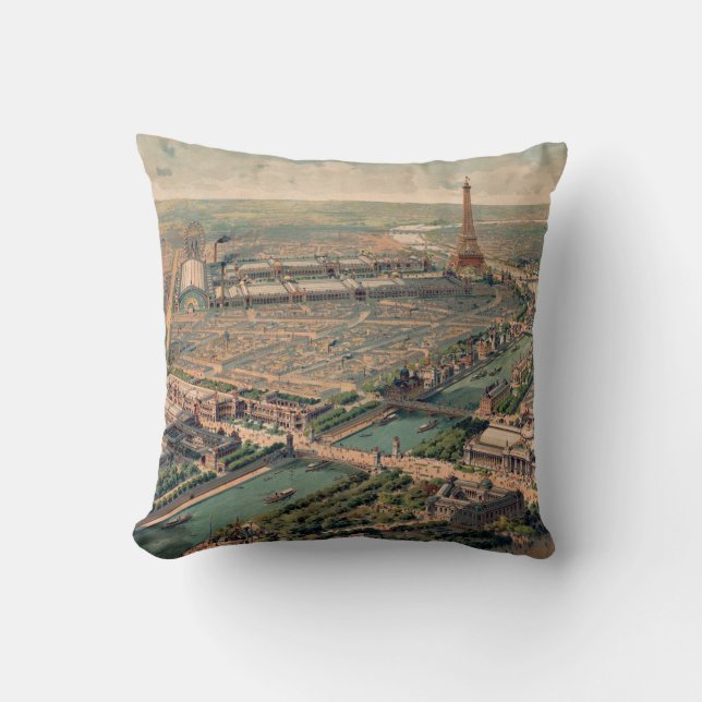 Coussin Vue panoramique de l'Exposition Universelle de Par (Recto)