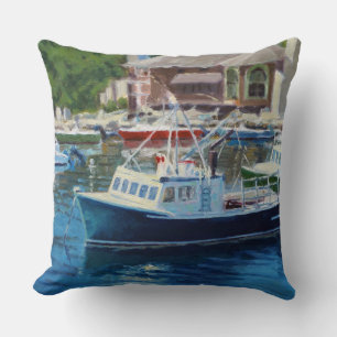 Coussin Vue Pittoresque sur les fusées amarrées des bateau