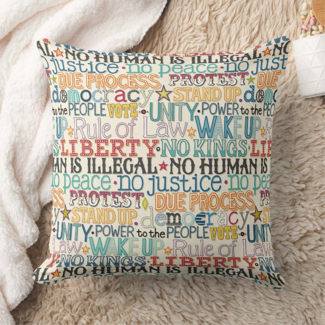 Coussin wake up stand up typography (Couverture)