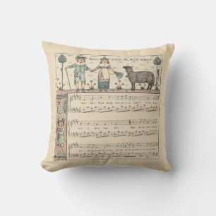 Coussin Walter Crane Baa Baa Mouton Noir Comptine
