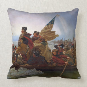 Coussin Washington croisant le fleuve Delaware