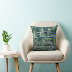 Coussin "Water Lilies and Japanese Bridge"
