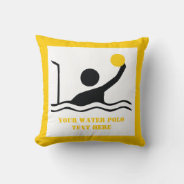 Coussin Water polo player black silhouette custom