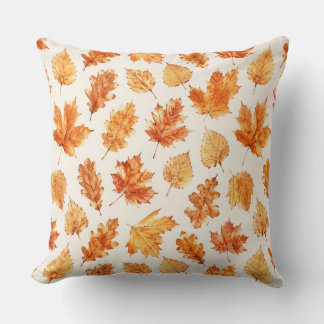 Coussin Watercolor Autumn Leaves Pillow