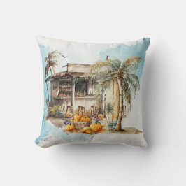 Coussin Watercolor Beach Thanksgiving