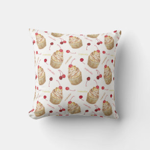 Coussin Watercolor cupcakes