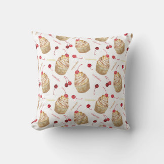 Coussin Watercolor cupcakes