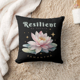 Coussin watercolor lotus flower motivational personalized