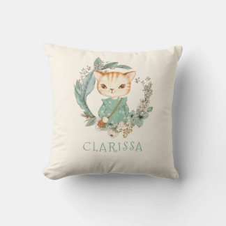 Coussin Watercolor Vintage Kitty