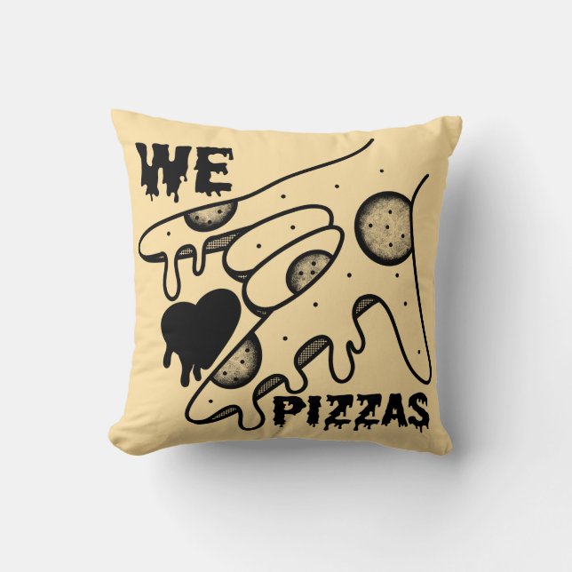 Coussin We Love Pizzas - Pizza Love - ASL ILY Obsession De (Recto)