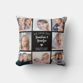 Coussin We Love You Grand-parents Photo Collage Modern