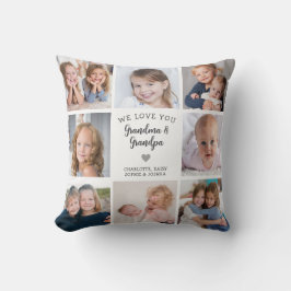 Coussin We Love You Grand-parents Photo Collage Modern