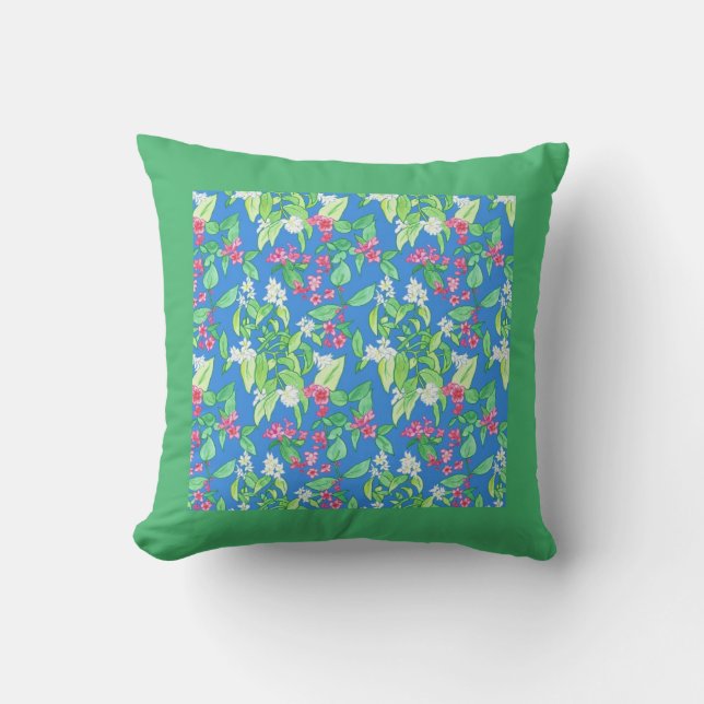 Coussin Weigelia Fausse blanche orange et rose sur Floral  (Recto)