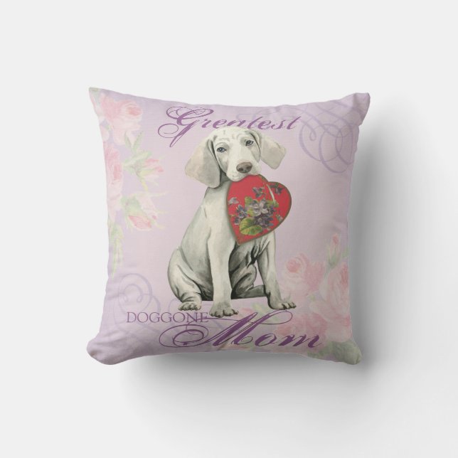 Coussin Weimaraner Heart Maman (Recto)