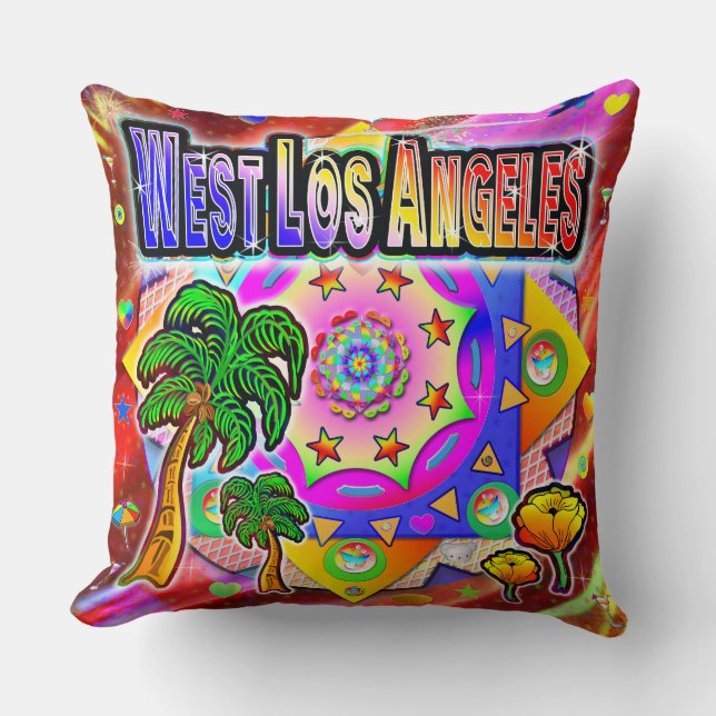 Coussin West Los Angeles Tropical Friends (Recto)
