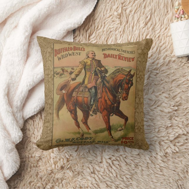 Coussin Western Buffalo Bill Wild West (Couverture)