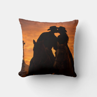 Coussin Western Cowboy Couple Throw Pillow
