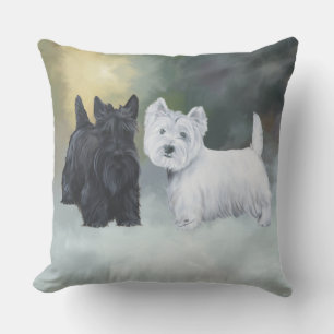 Coussin Westie Scottie hiver