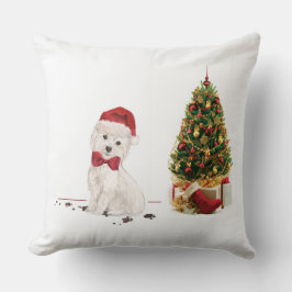 Coussin Westin Funny Chien de Noël avec arbre