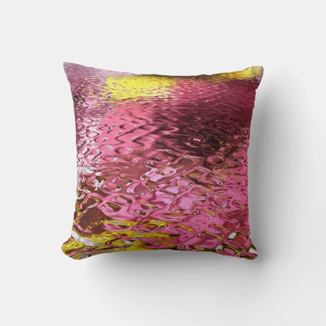 Coussin Wet Look rose Abstrait (Recto)