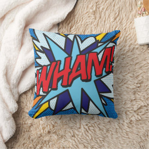 Coussin WHAM ZAP Fun Retro Comic Book Pop Art