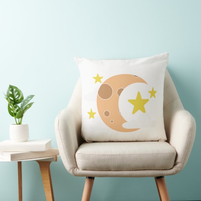 Coussin    Whimsical Crescent Moon Pillow (Chaise)