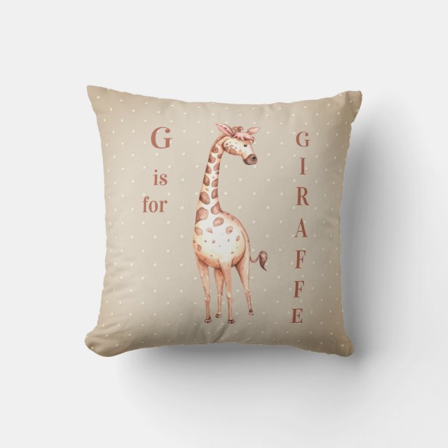Coussin Whimsical G est pour les Pois de GIRAFFE (Recto)
