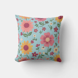 Coussin Whimsical Pink & Gold Meadow
