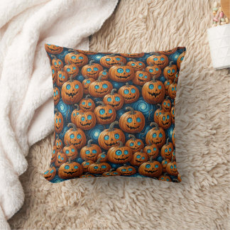Coussin Whimsical Pumpkin Halloween Throw Pillow